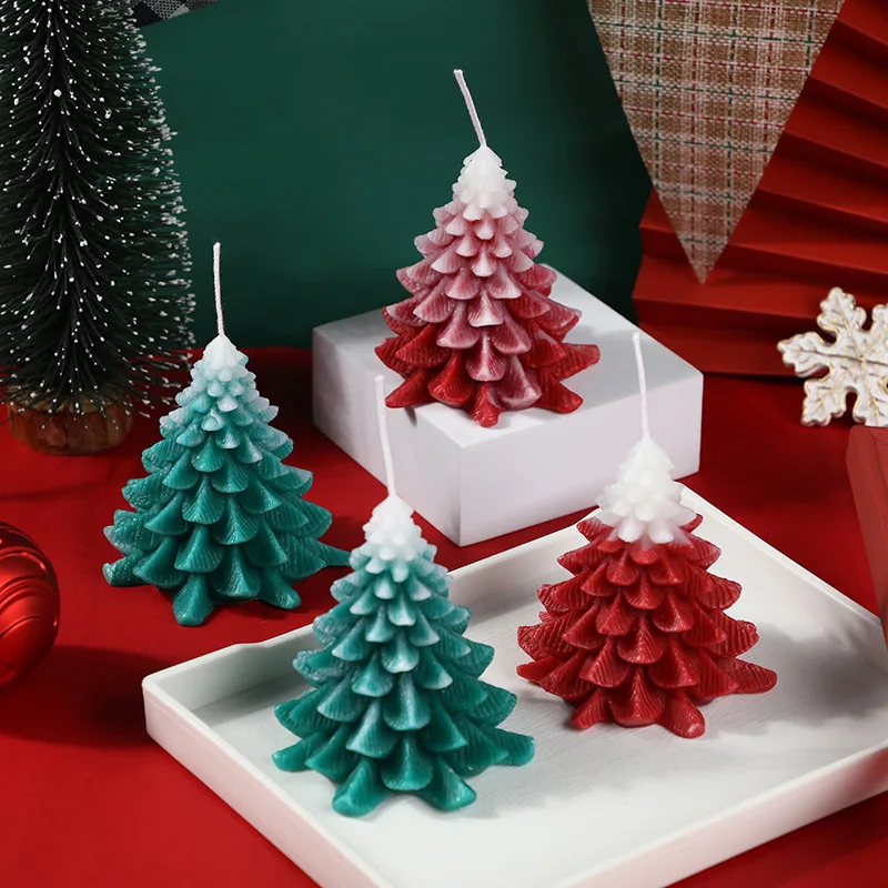 

2022 3D Christmas Candle Mold Silicone Mold for Candle Making DIY Scented Candle Xmas Gifts Christmas Tree Snowflake Hot Sale