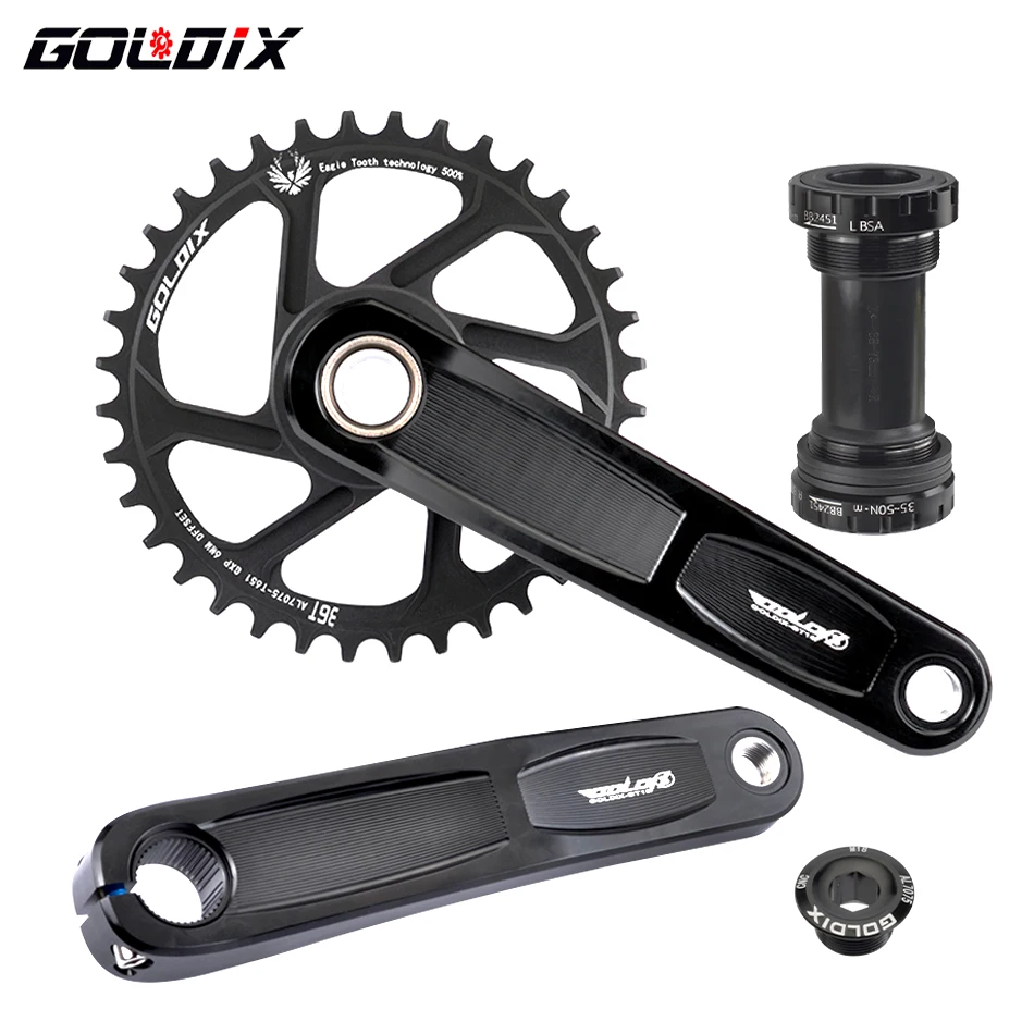 GOLDIX MTB Crankset 170/175 мм все CNC режущие рукоятки велосипеда 3/6 смещение широкий узкий