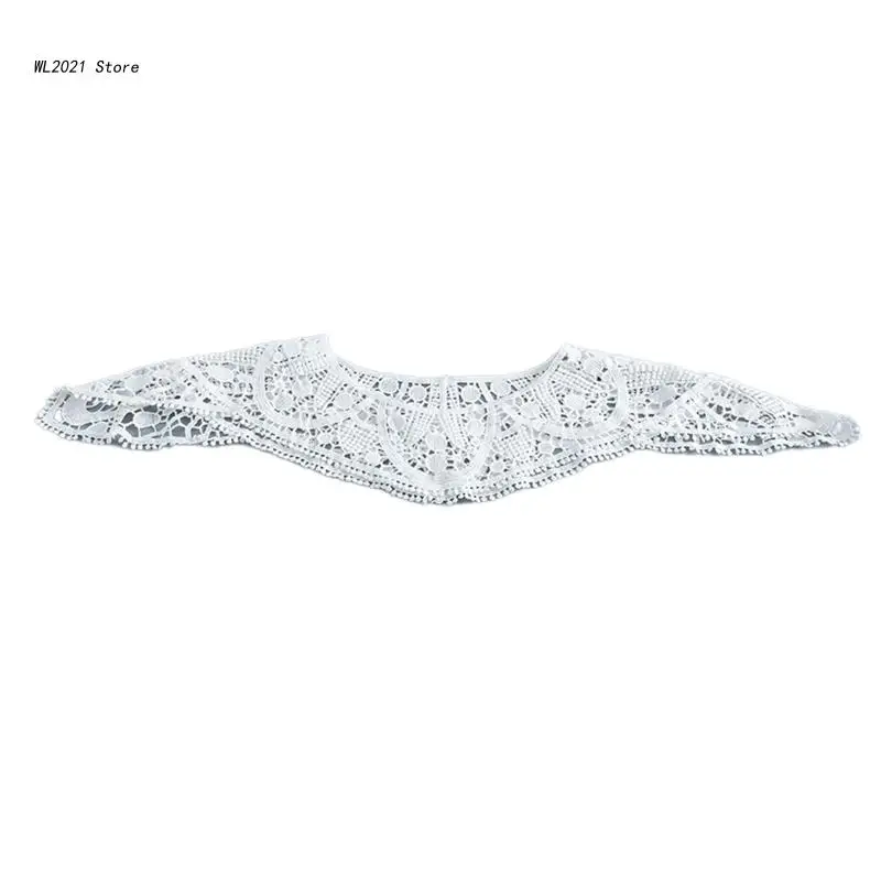 

Sunproof Lace Neckline Detachable Collar DIY Breathable Scarf Around Neck Hollow Sweet Hollow Wedding Dress Patch
