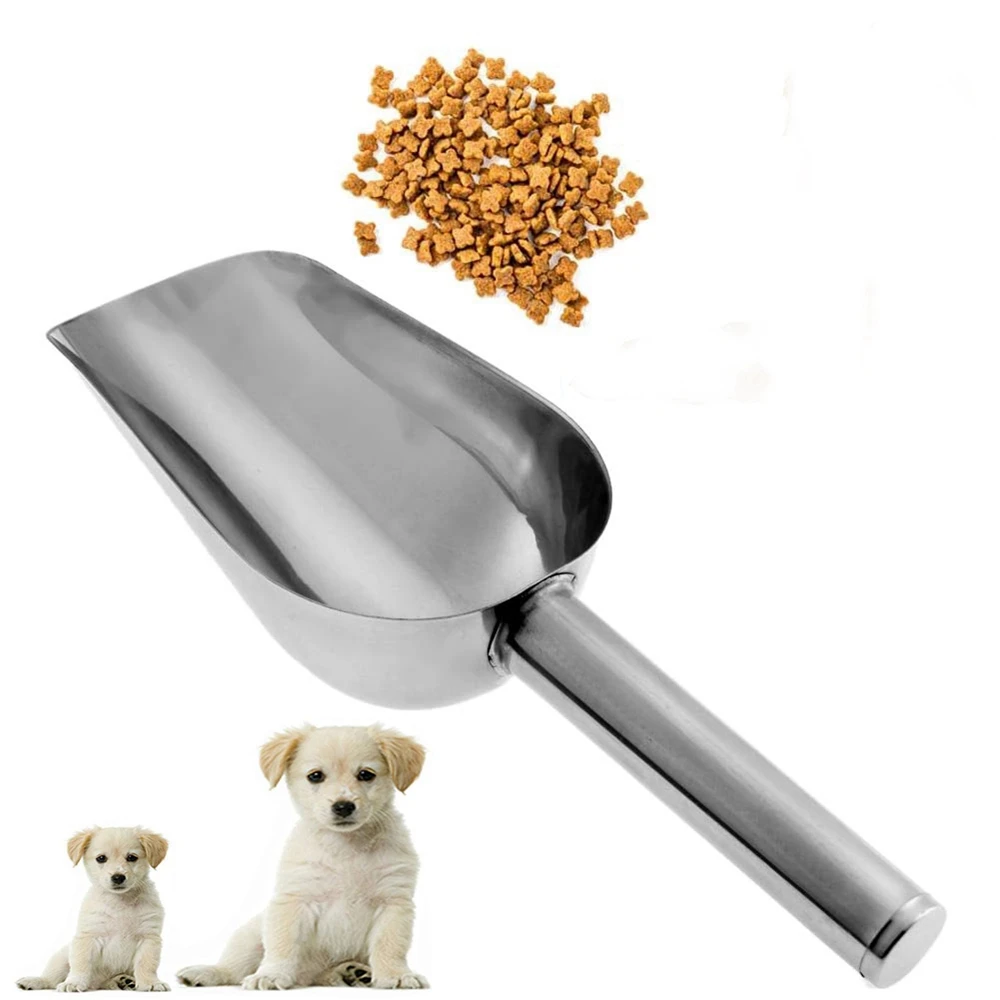

Stainless Steel Dog Food Spoon Pet Feeding Spoon Dog Feeding Shovel Cat Dry Food Scoop Portable With Feeding Supplies