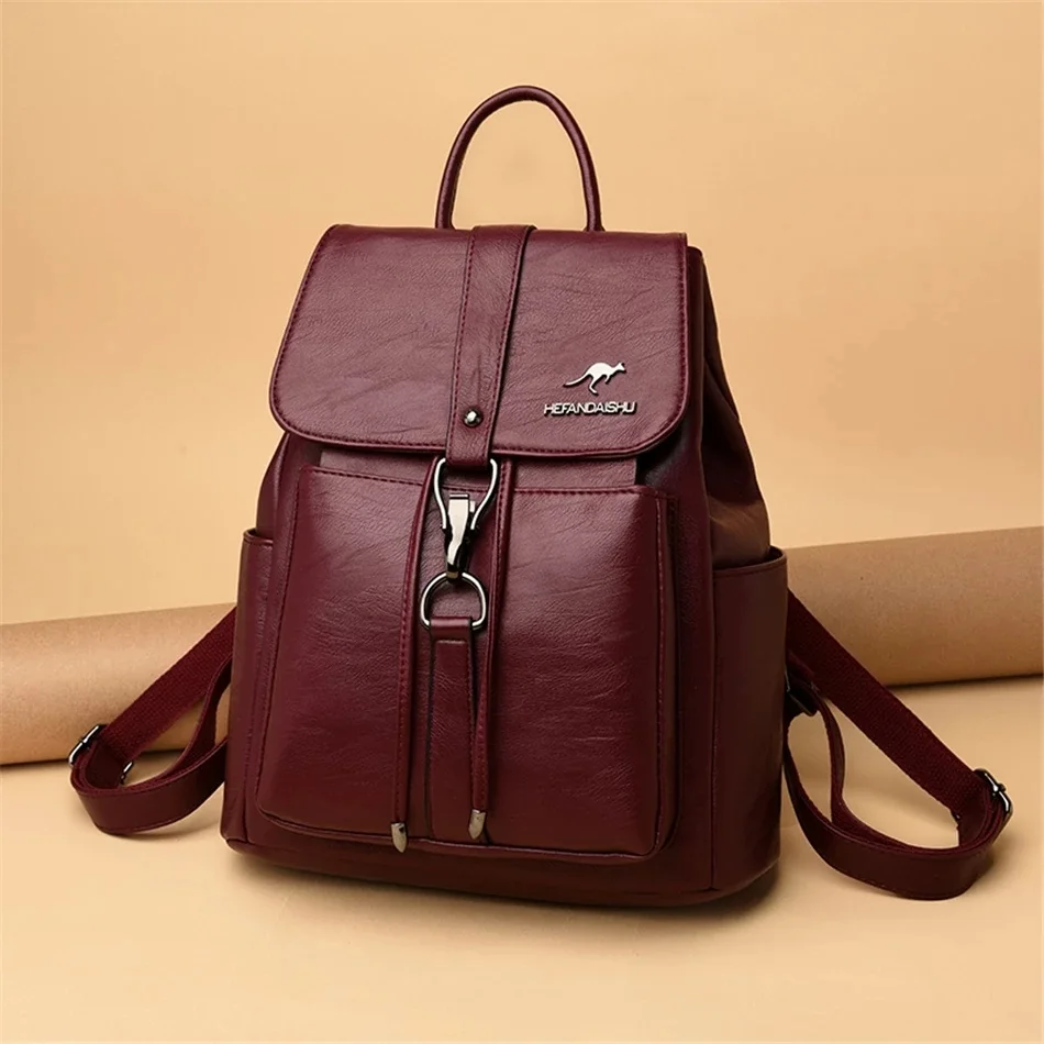 

New Women's Designer Backpack Casual Back Pack for Women High Quality Leather Backpacks Female School Bags for Teenage Girls Sac
