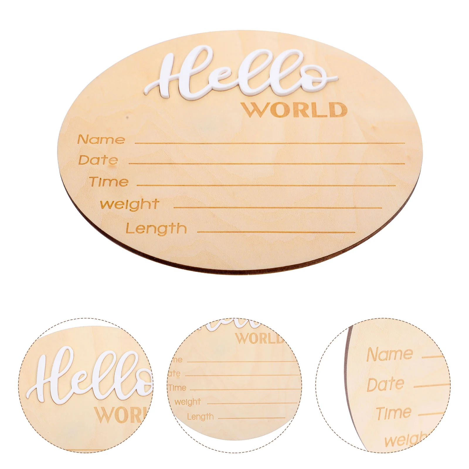 

Wooden Birth Announcement Sign Baby Photography Prop for Newborn Disc Name Signs