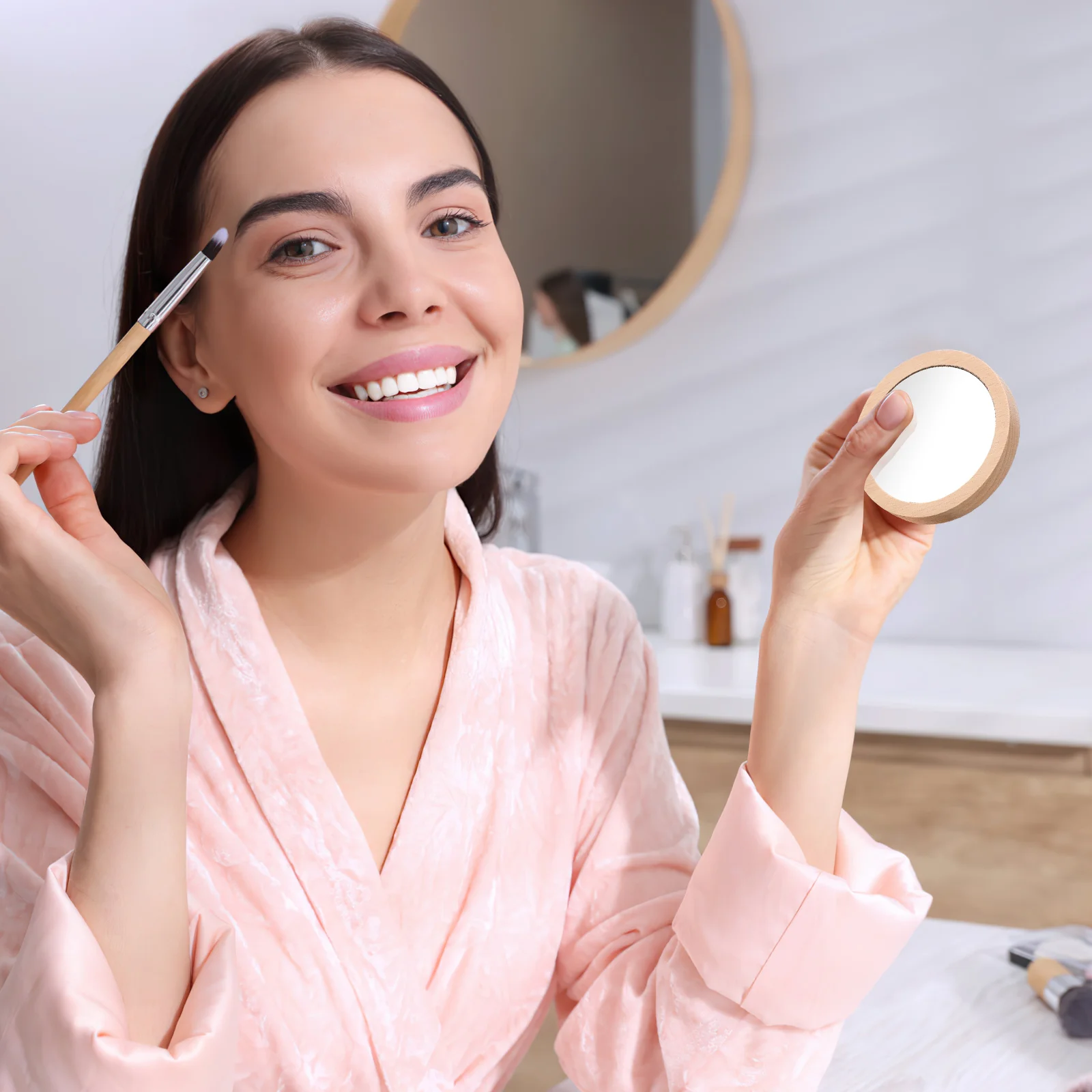 2 шт. мини-зеркало для макияжа 65 см 75 круглое портативное карманное зеркало