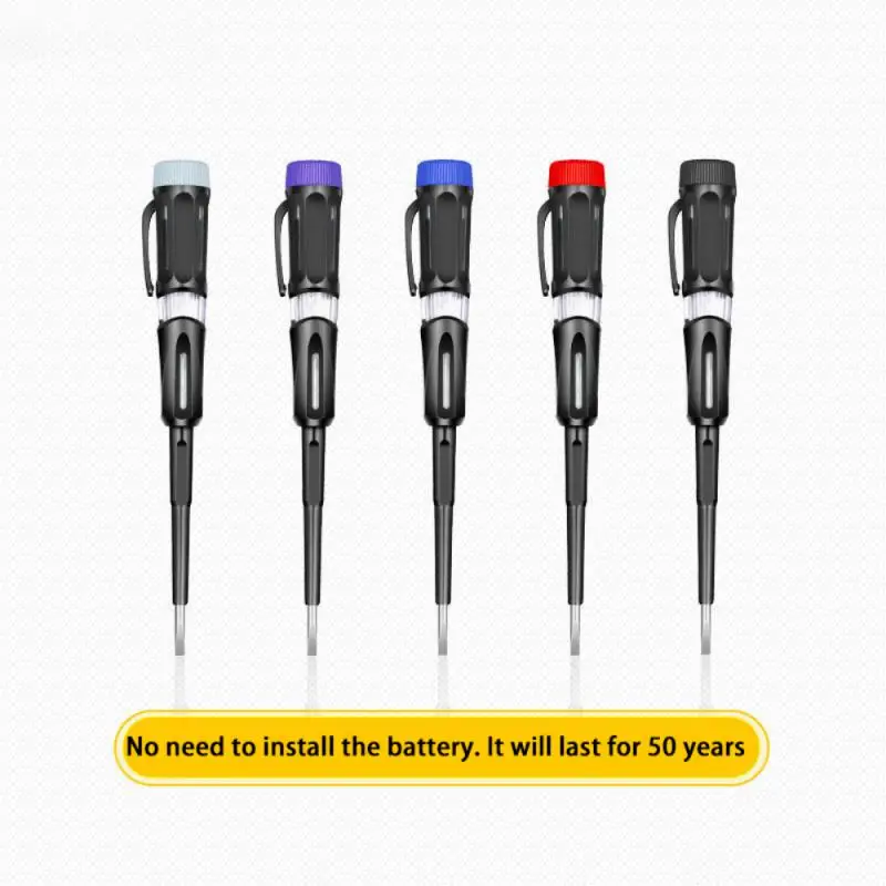 

Ручка-Тестер 100-500 В, портативная плоская отвертка, электрический инструмент, ручной инструмент, светодиодный тестер напряжения, многофункц...