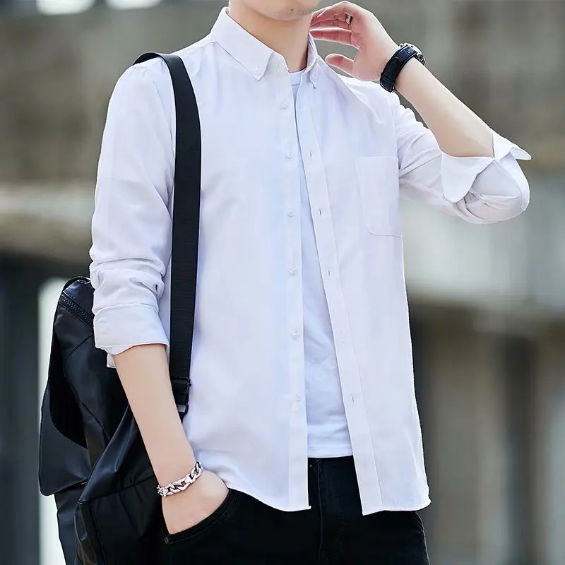 Spring and Autumn Men's Long Sleeve Shirt Tide Casual Leisure Shirt Loose Coat Men's Clothing Shirts for Men