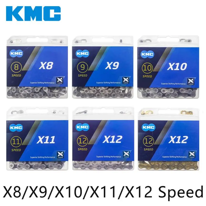 

KMC Bike Chain X8 X9 X10 X11 X12 MTB Road Bicycle Chain 8V 9V 10V 11V 12V Speed Chain Bike Crankset for Shimano SRAM Bikes Parts