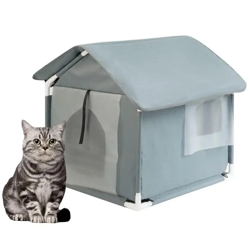 

Outdoor Cat House Foldable Comfortable Pet Cave With Removable Cushion Oxford Cloth Dog House Weatherproof Cat Nest pet supplies
