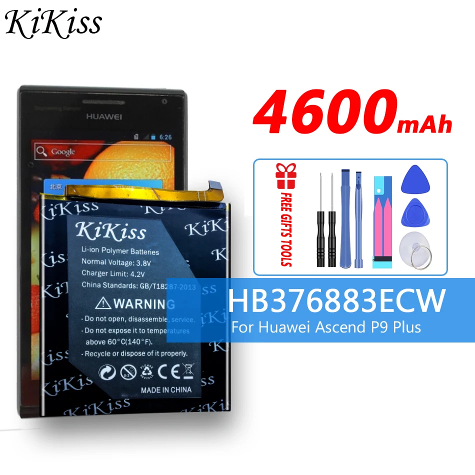 

4600mAh High Capacity Battery For Hua wei HB376883ECW For Huawei Ascend P9 Plus VIE-AL10 P9+ P9Plus Mobile Phone Battery