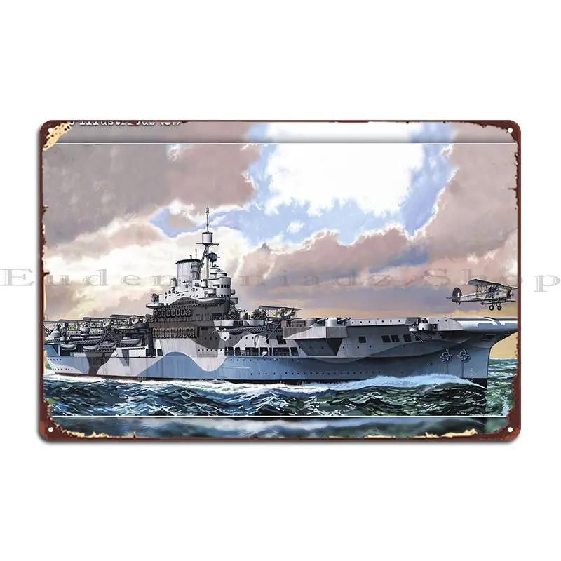 

Hms Illustrious Carrier Metal Plaque Poster Create Decoration Kitchen Design Club Tin Sign Poster
