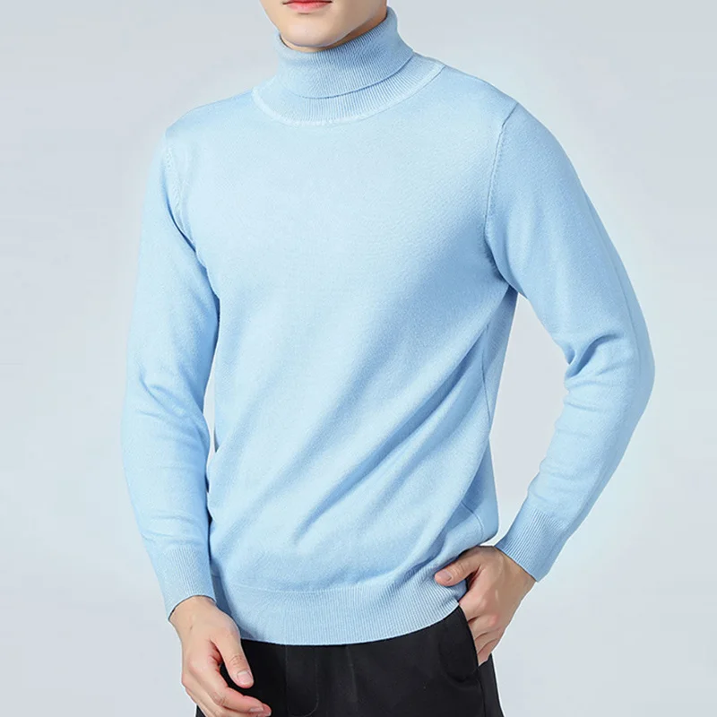 

Hot Sale Men Sweaters 16Colors Long Sleeve Turtleneck Pullovers Soft Warm Winter Woolen Knitted Jumpers Male Clothes