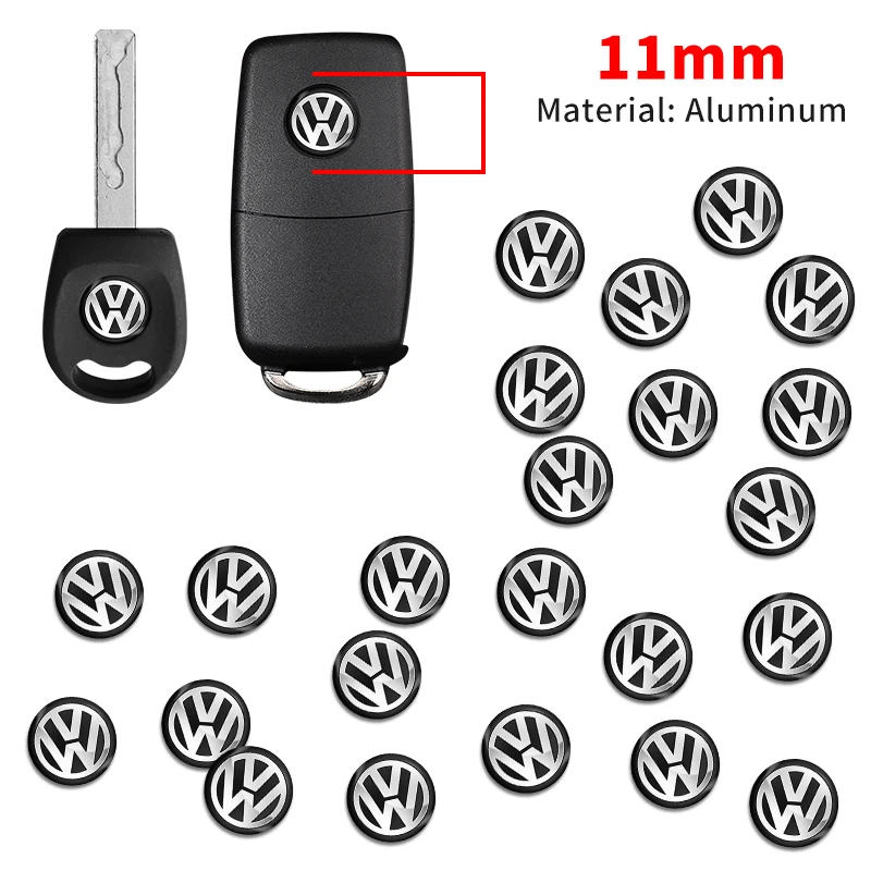 11 мм металлический значок ключа автомобиля сменные наклейки для Volkswagen VW Polo Passat B5