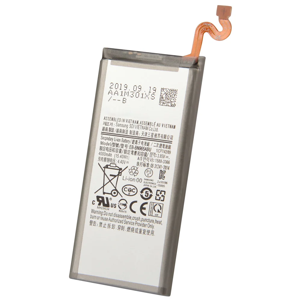 samsung replacement battery eb bn965abu for samsung galaxy note9 note 9 n9600 sm n9600 sm n960f 4000mah phone battery free global shipping