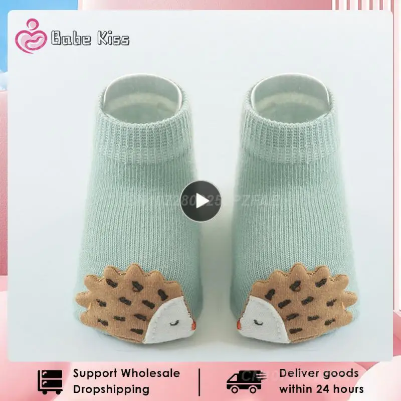 

1PCS Cute Baby Boy Girl Socks Kids Dinosaur/fox Newborn Cheap Stuff Anti Slip Sokken for 0-3years Bebe Infant Toddlder Floor