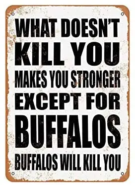 

Буфалос вас уничтожит. Металлические оловянные плакаты SignArt в винтажном стиле ретро