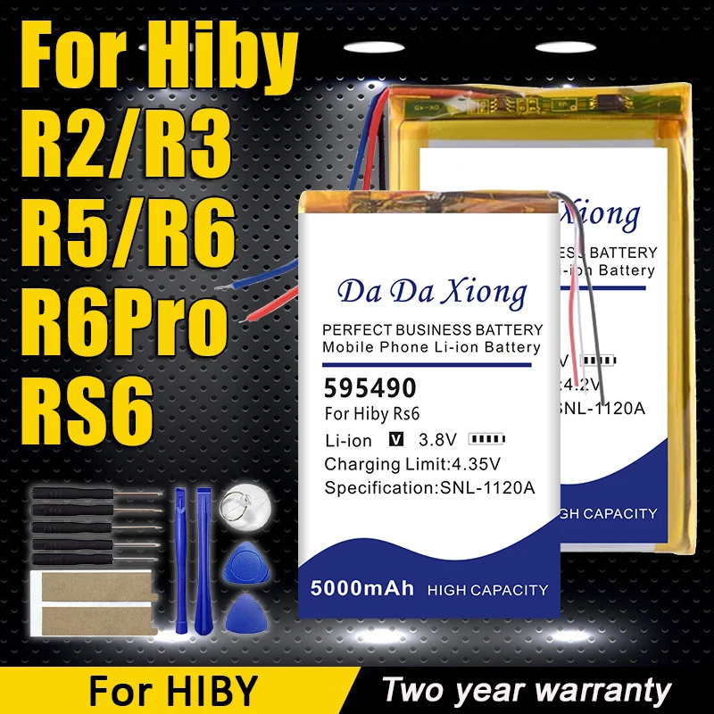 Фото Совершенно новый высококачественный мощный аккумулятор для HIBY R2 R3 R5 R6 Pro R6Pro Rs6 музыкальный плеер аккумуляторы + инструменты №1