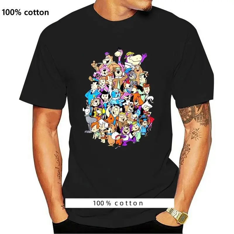 

Hanna Barbera Classic Group Shot T-Shirt Charcoal Retro Cartoon Tee Tops Tee Shirt