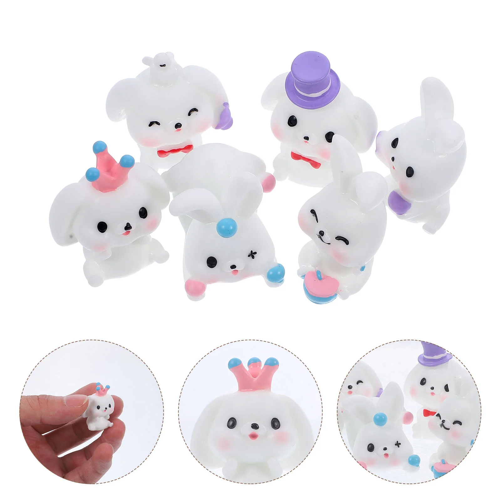 

12pcs Mini Bunny Figurines Lovely Mini Rabbit Statue Cute Cupcake Toppers Bunny Ornaments