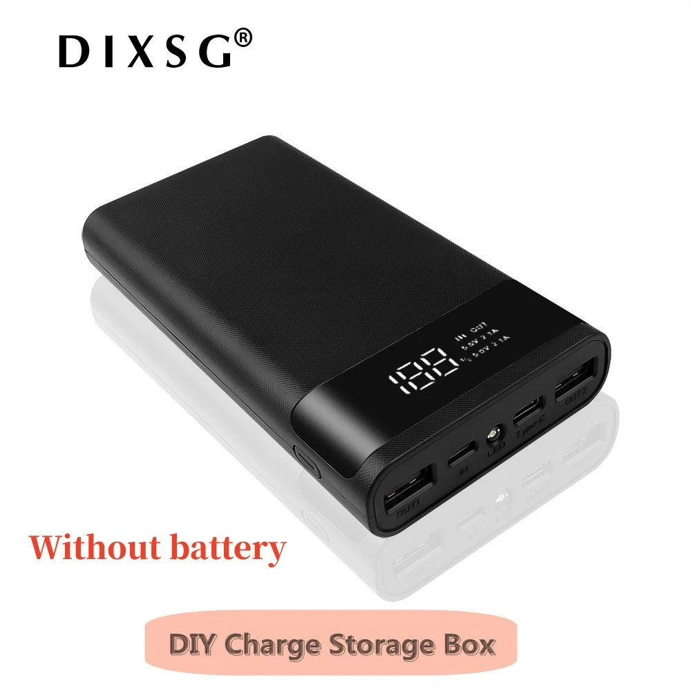 

18650 Diy Charge Power Bank Case Storage Box 20000mAh Dual USB Type C Power Bank Shell Case Without Battery for iPhone Xiaomi