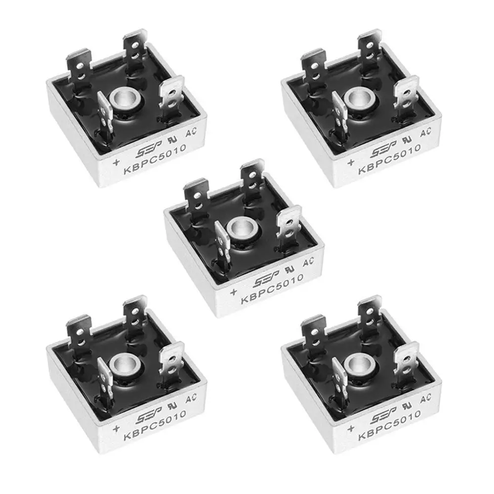 

5 PC KBPC5010 Bridge Rectifier Diode,50A 1000V Single Phase,Full Wave 50 Amp 1000 Volt Electronic Silicon Diodes, 4 Pin KBPC5010