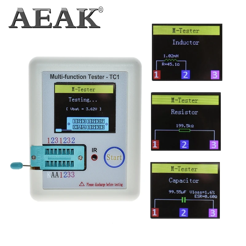 LCR-TC1 TFT 3.5inch LCD Color Display Graphic PNP NPN Transistor Tester Multimeter Diode Triode Capacitance Meter Resistor test - купить по