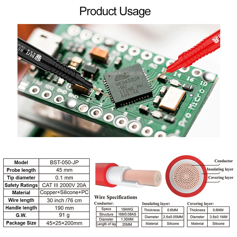 Суперпроводящие щупы мультиметра сменные иглы универсальные измерительные