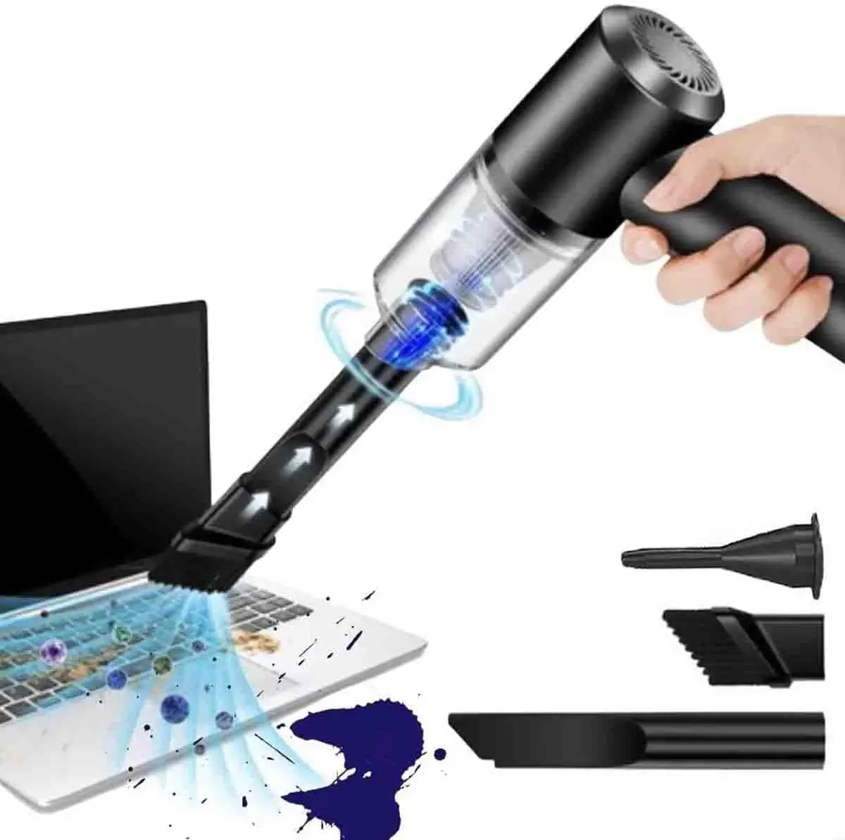 

Aspirador Pó Sem Fio Soprador Portatil Poeira Limpeza Computador Casa Carro Sofa Resistente Sucçao Potente Multiuso