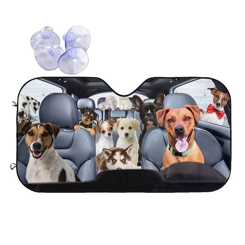 

Car Front Windshield Sun Shade Funny Dog To Keep Your Vehicle Cool,Window Sunshade for Car SUV Truck 27x51inch Car Accessories