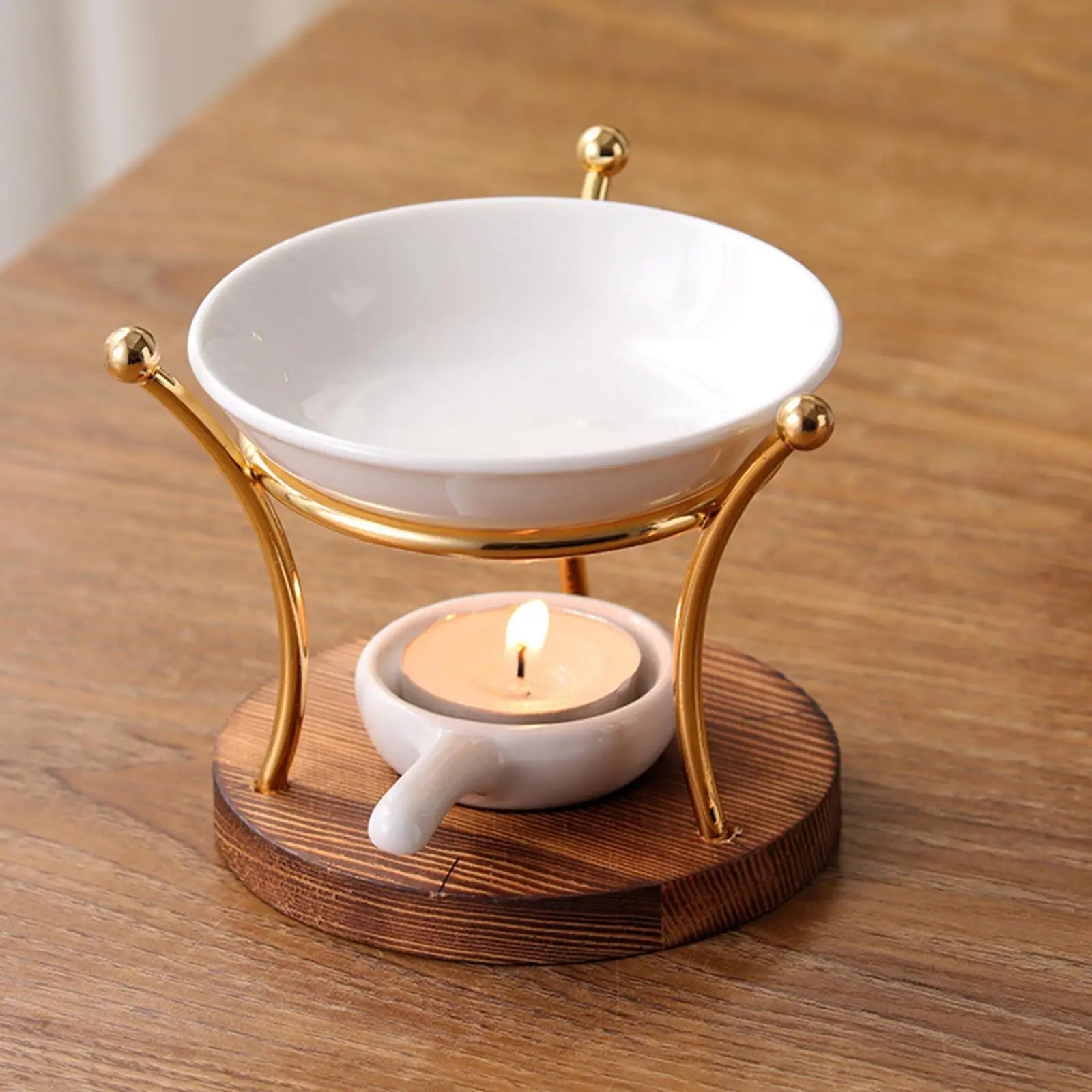 

Oil Burner Wax Melt Burner Aromatherapy Oil Warmer with Candle Spoon Room Home Decoration