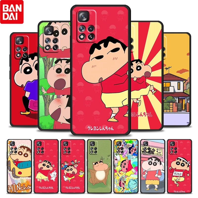 

Crayon Cartoon Shin chan For Xiaomi Redmi Note 10 10S 9 9S 9T 8 8T 7 6 5 Pro 5G Silicone Soft TPU Black Phone Case Fundas Cover