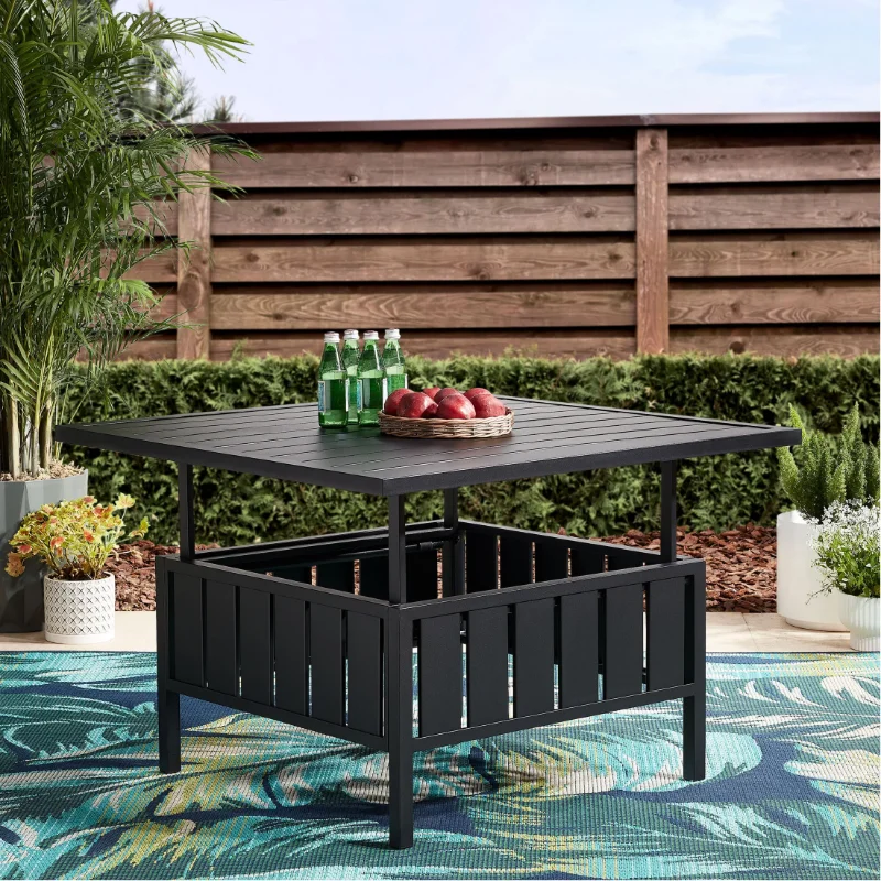 

Mainstays Asher Springs Adjustable Rectangular Steel Outdoor Table small table picnic table desk table outdoor table