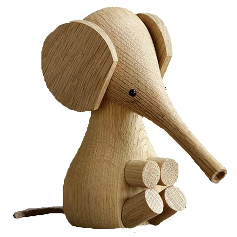 

Wood Elephant Household Furnishings Puppet Elephant Creative Wood Crafts for Children, Adults Home Decorations