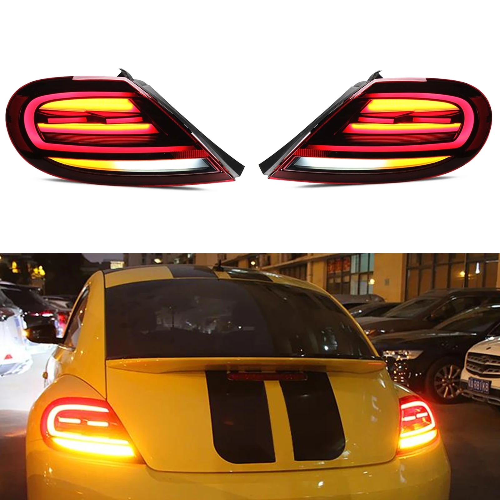 

LED Sequential Rear Light For Volkswagen VW Beetle 2012-2019 Red Turn Brake Signal Indicator Taillamp Bulb Taillight Tail Lamp