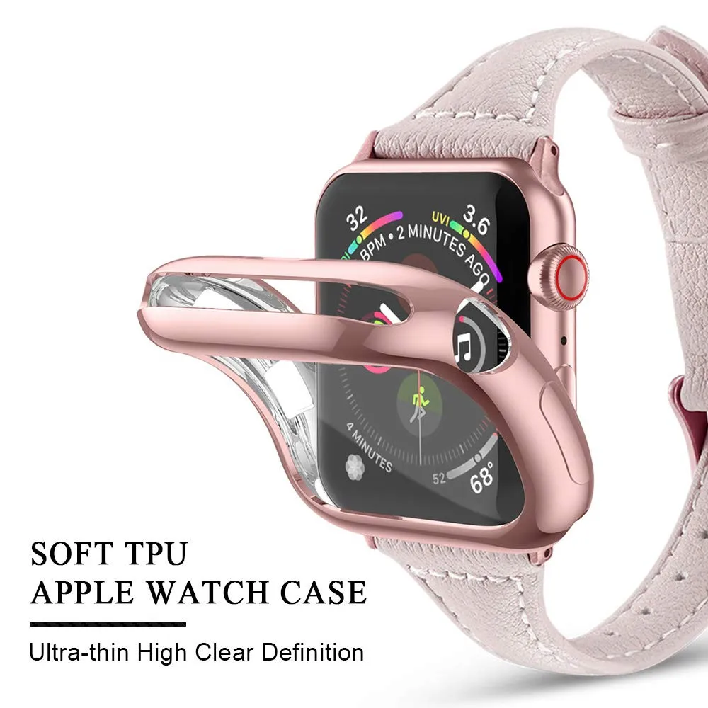 Защитный чехол TPU для Apple Watch 7 45мм 41мм 6 5 SE 44мм 40мм, устойчивый к ударам и царапинам, умный чехол iWatch 3 2 42мм 38мм.