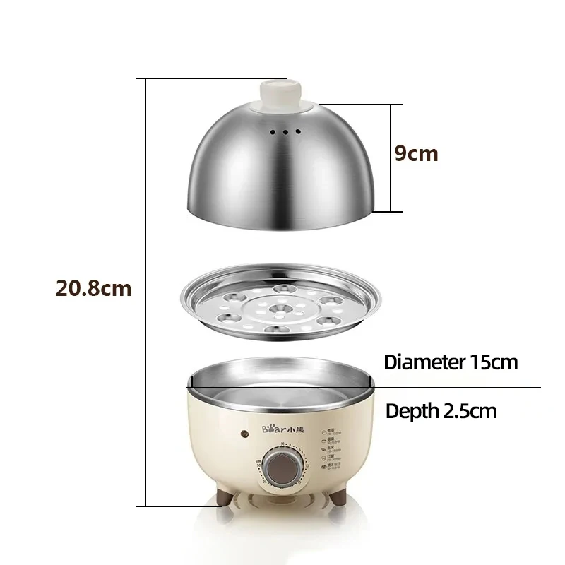 360W Electric Egg Boiler Breakfast Machine Multicooker Steamer Automatic Egg Cookers Home Egg Custard Steaming Cooker with Timer images - 6