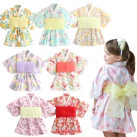 japanese girls dress kimono print pattern yukata dress 22 spring and summer new little girls costume kids girl clothes
