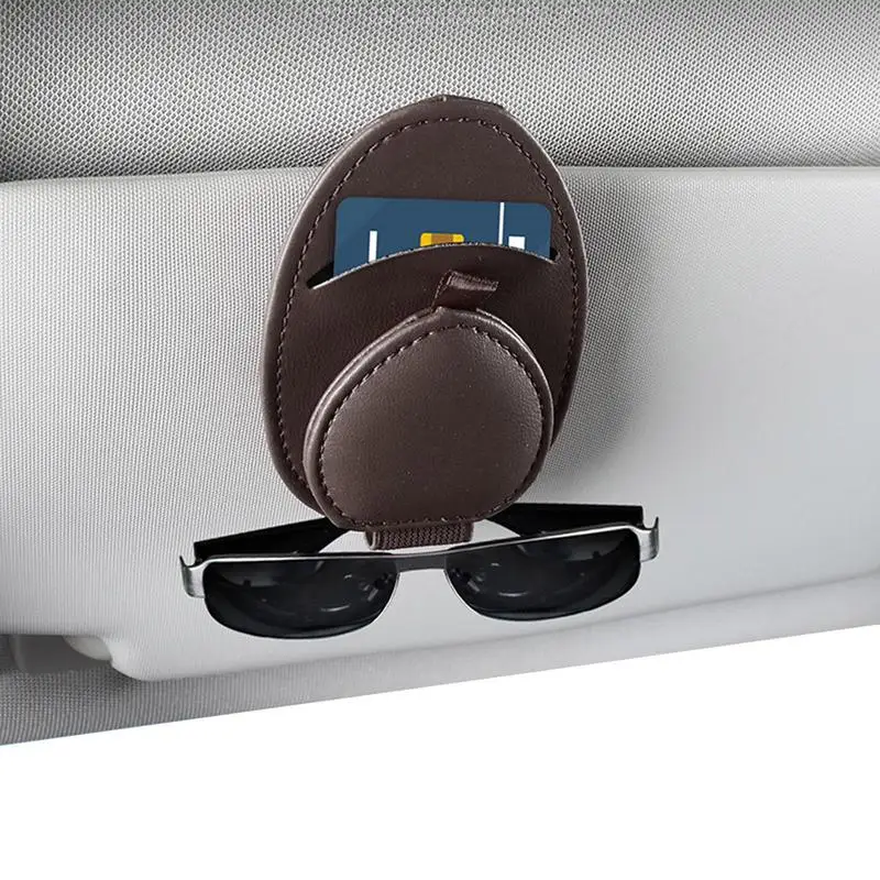 

Car Glasses Holder Car Sunglass Holder Sunglass Holder For Car Visor Sunglasses Holder Clip Leather Eyeglasses Mount With Ticket