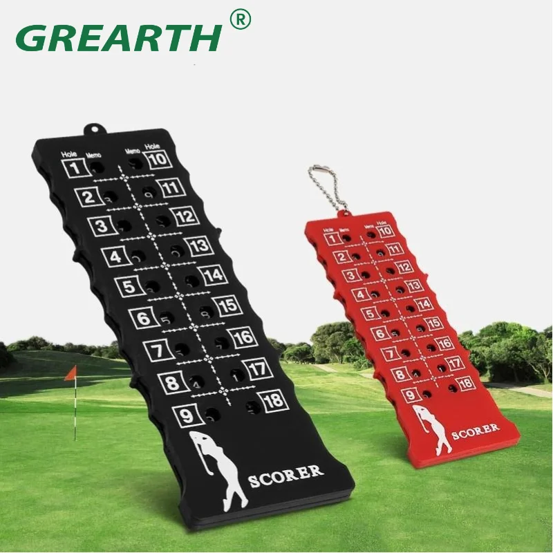 

18 Hole Golf Stroke Putt Score Card Counter Golf Score Indicator With Key Chain Environmental Golf Score Counter Red Black