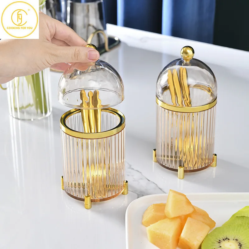 

Вилка для фруктов из нержавеющей стали 304 с пластиковой емкостью для хранения, 10 шт.