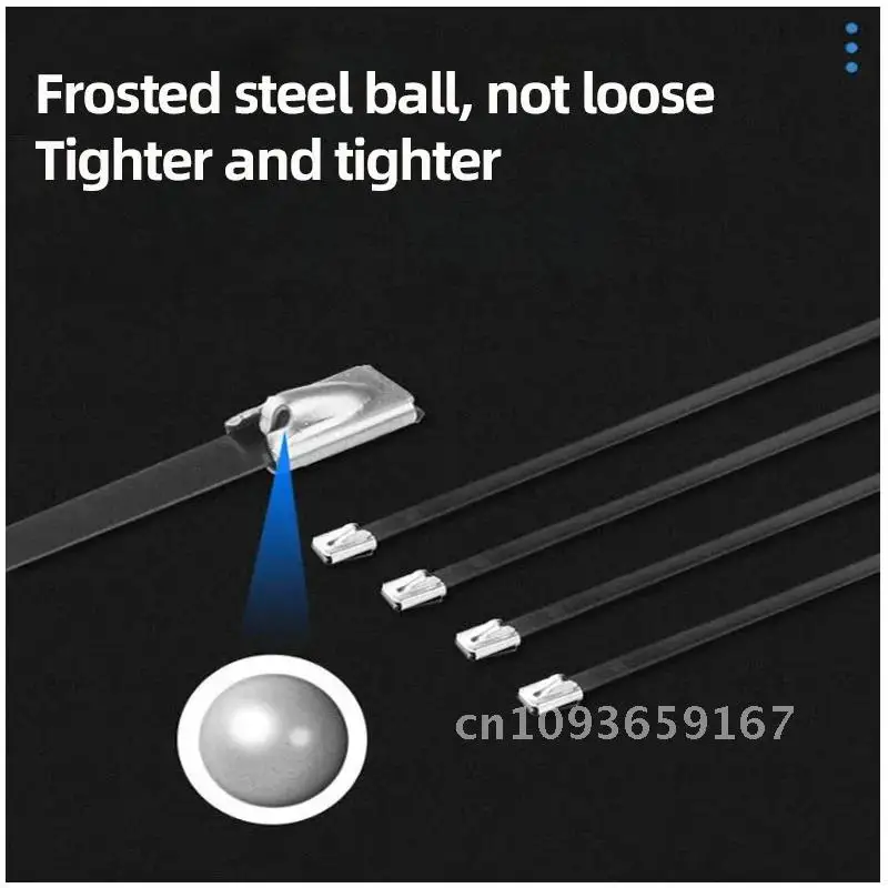 100 шт. черные стяжки из нержавеющей стали 304 4 6 мм 7 9 настраиваемая ширина