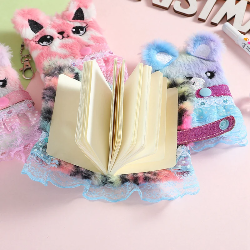 

2022 Plush Cartoon Animal Cat Notebook Cartoon Book Animal Ear Planner Kawaii Books Cute Girl Notebook Office Stationery Gift
