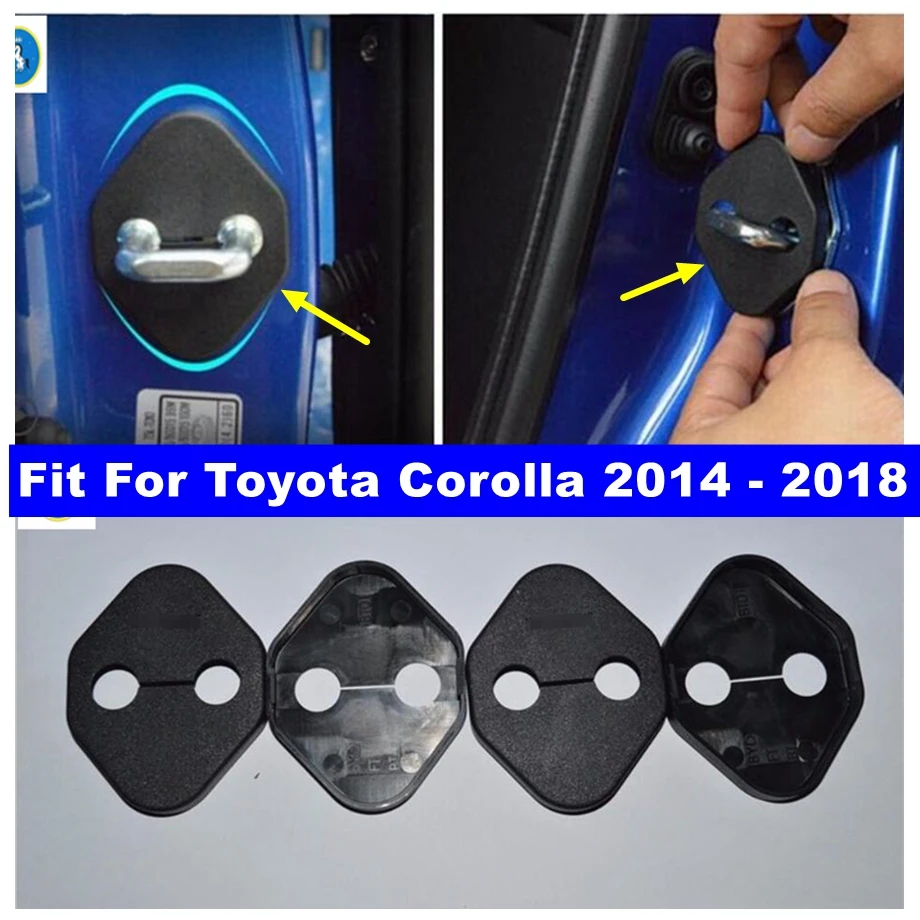 

Inner Door Lock Protector Buckle Protective Cover Kit For Toyota Corolla 2014 - 2018 Black Interior Accessories