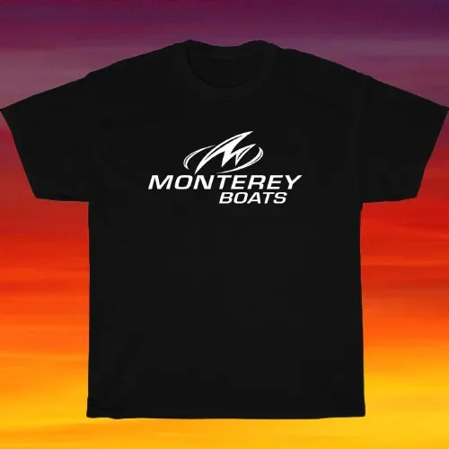 Новая футболка Monterey Boats Yachts с логотипом компании Мужская черная длинным или