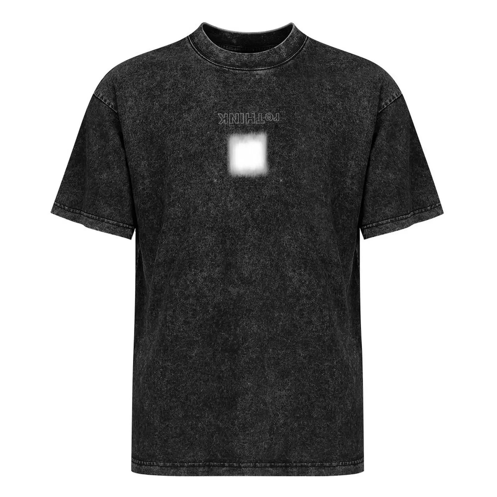 Футболка reTHINK nonTXT qwad 04 в стиле ретро с изображением черного блока ирония томика