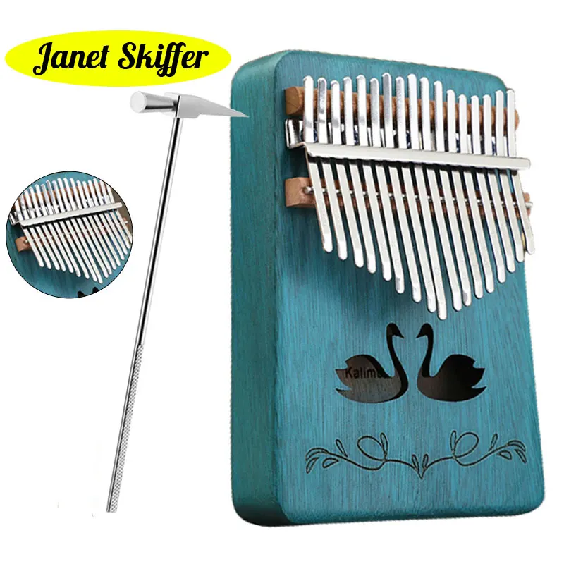 

Portable Kalimba Thumb Piano 17 Keys,Mbira Finger Piano Gift For Kid Adult Beginner,Professional Swan Pattern Creative Music Box