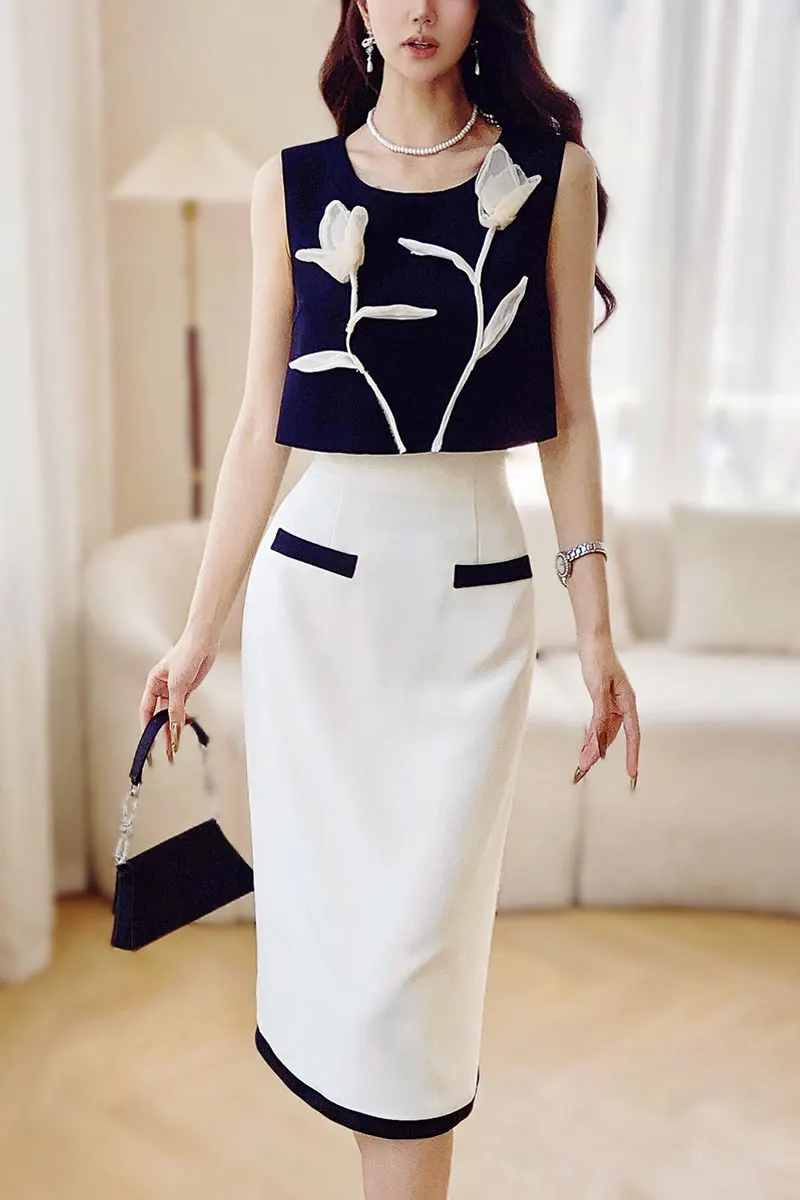 Женский комплект одежды DABUWAWA из 2 предметов жилет без рукавов с украшением в виде