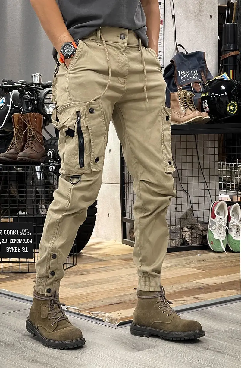 Cotton Pants Men's Straight Spring New American WorkFunction Urban Outdoor Tactical Casual Mens Clothing Men Trousers Cargo images - 6