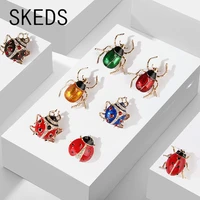 skeds fashion cute ladybug rhinestone brooches for womens mens clothing insect metal enamel pins banquet brooch jewelry gift