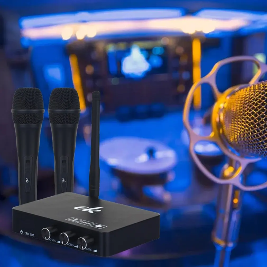 Ручной беспроводной караоке плеер с микрофоном домашний система эхо микшера