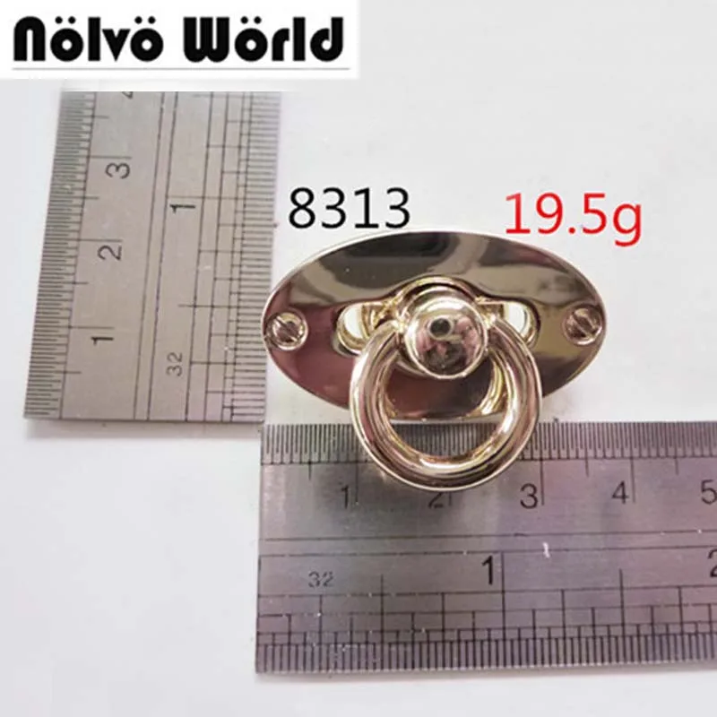 

10 шт. 38*24 мм светло-золотой овальный замок, модная фурнитура, замок для сумок, кошельков