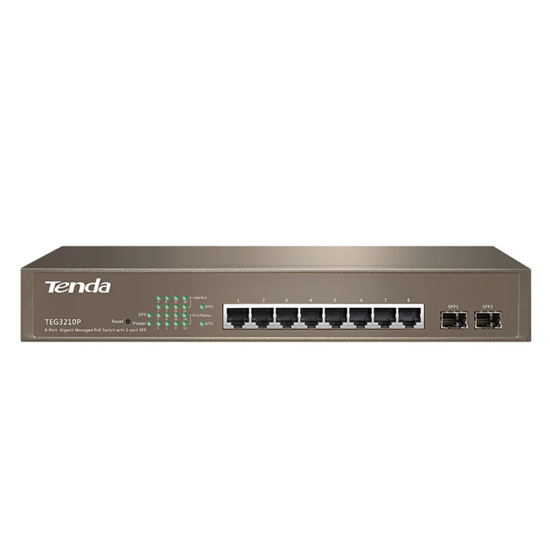 

Управляемый Ethernet-коммутатор Tenda тега3210p 8G 2SFP AC AP CCTV PoE